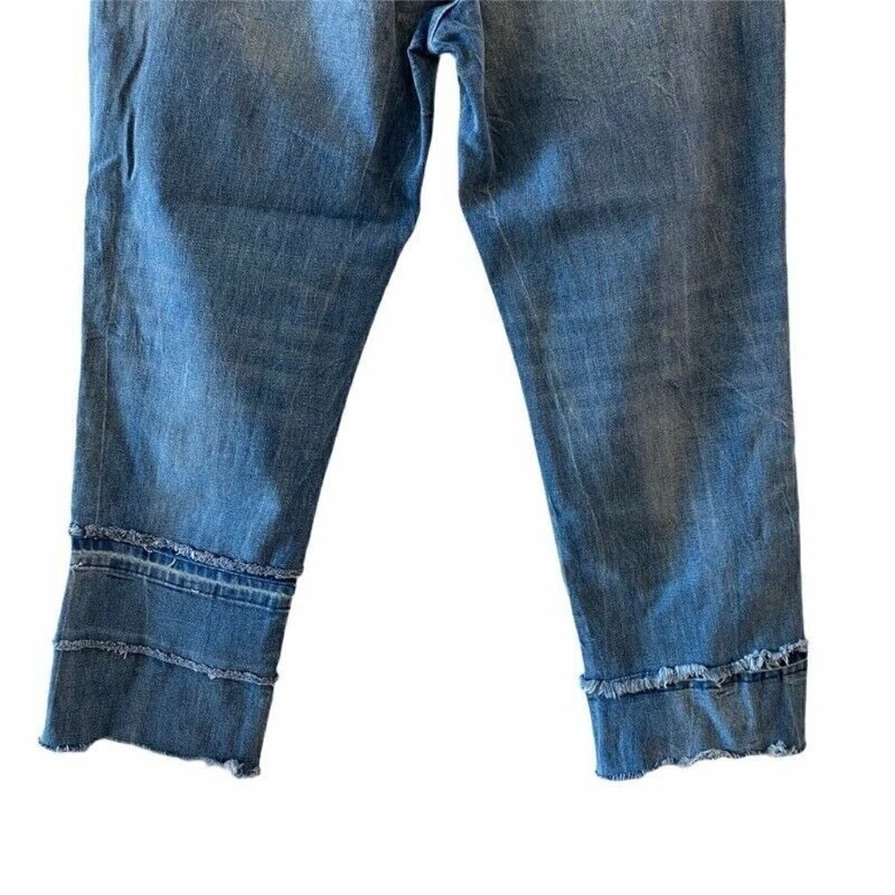 DL1961 Womens Patti Crop Straight Leg Jeans Blue Button Fly Stretch Denim 30 New - Picture 6 of 10